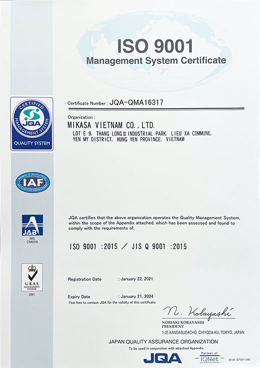 ISO9001 management system certificate(Vietnam)